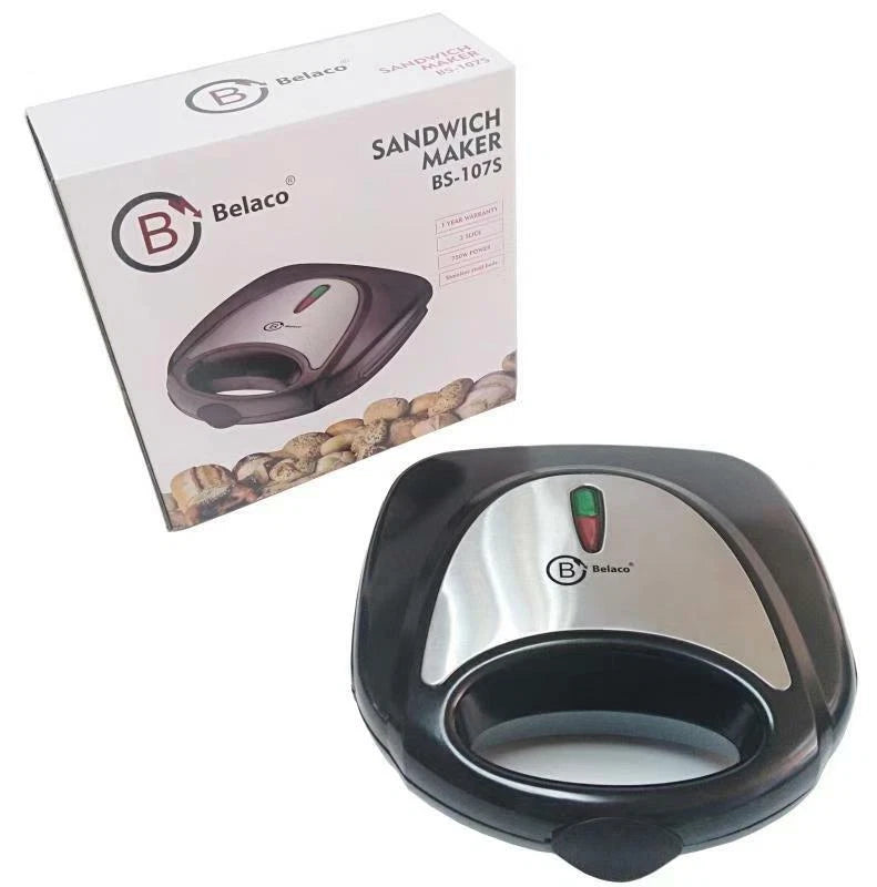 Belaco Sandwich Maker 2 Slice Sandwich Toaster Machine Non-Stick Easy Clean 750W