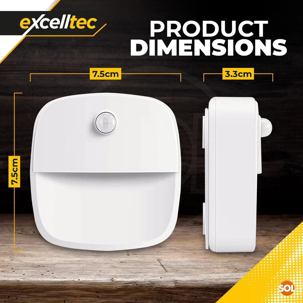 4-12pk LED PIR Motion Sensor Night Light Lamp Wireless Battery Stair Cabinet