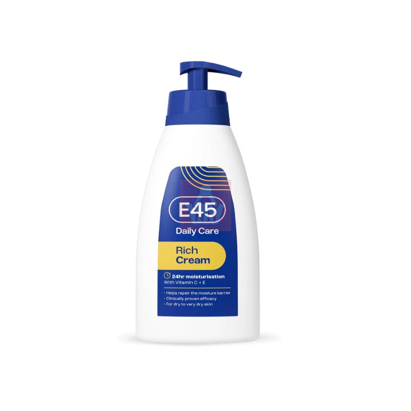 E45 Rich Moisturising Cream with Vitamin C & E For Daily Care  – 400ml
