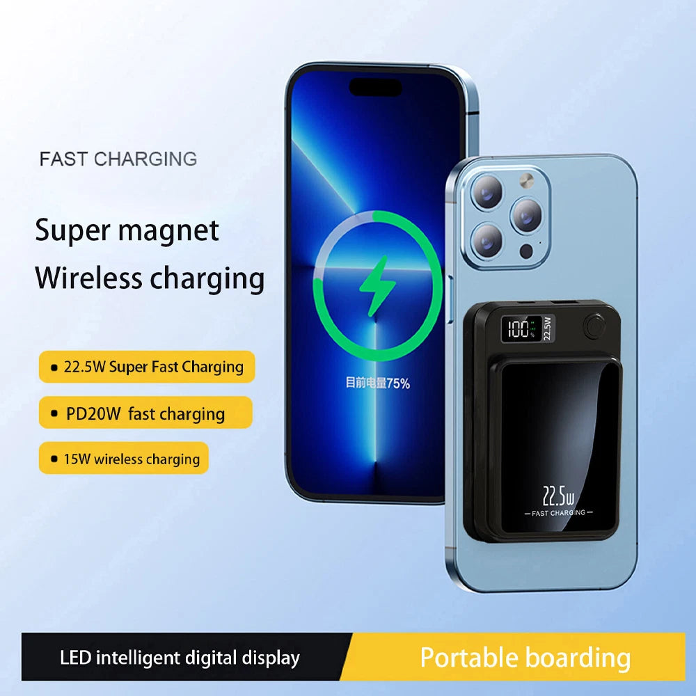 10000mAh Wireless Magnetic Power Bank Charger Battery For i.Phone 16 15 14 13 12