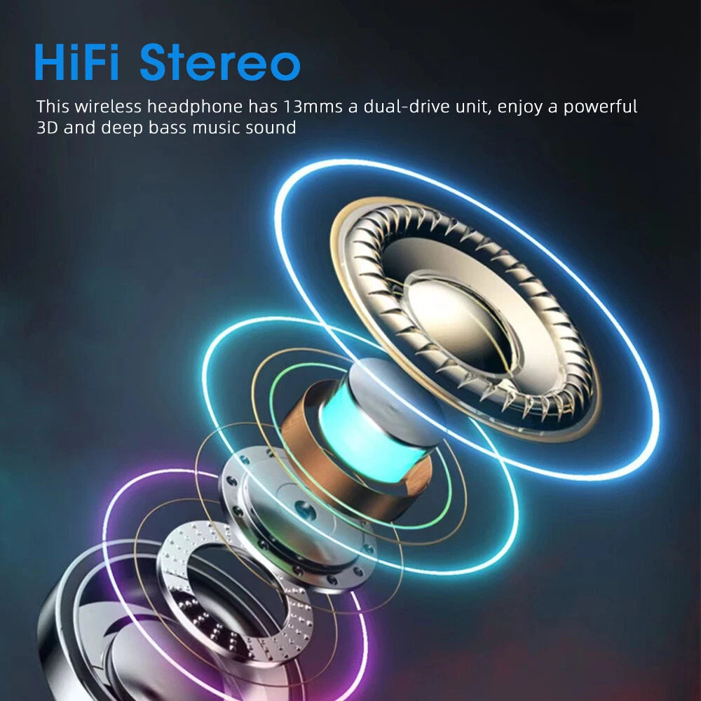 TWS Wireless Headphones Bluetooth Earbuds Ear Hook Running Bass Sports Earphones