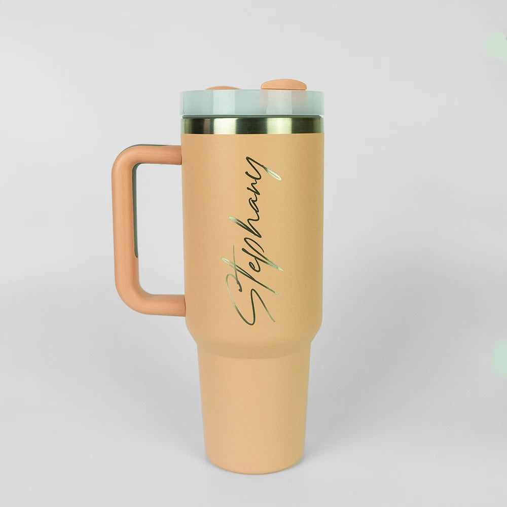 Personalised Name Engraved Double Walled Insulated Cup Tumbler Travel Mug - 40oz