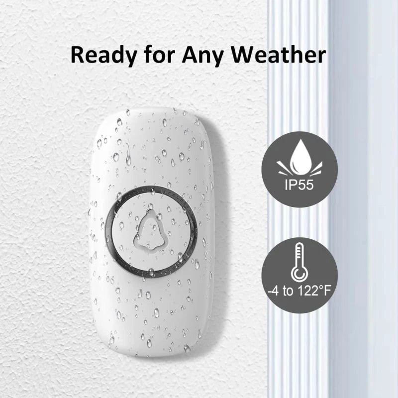 Wireless Doorbell Kit - IP55 Waterproof, 300M Range, 52 Melodies | 18% Off