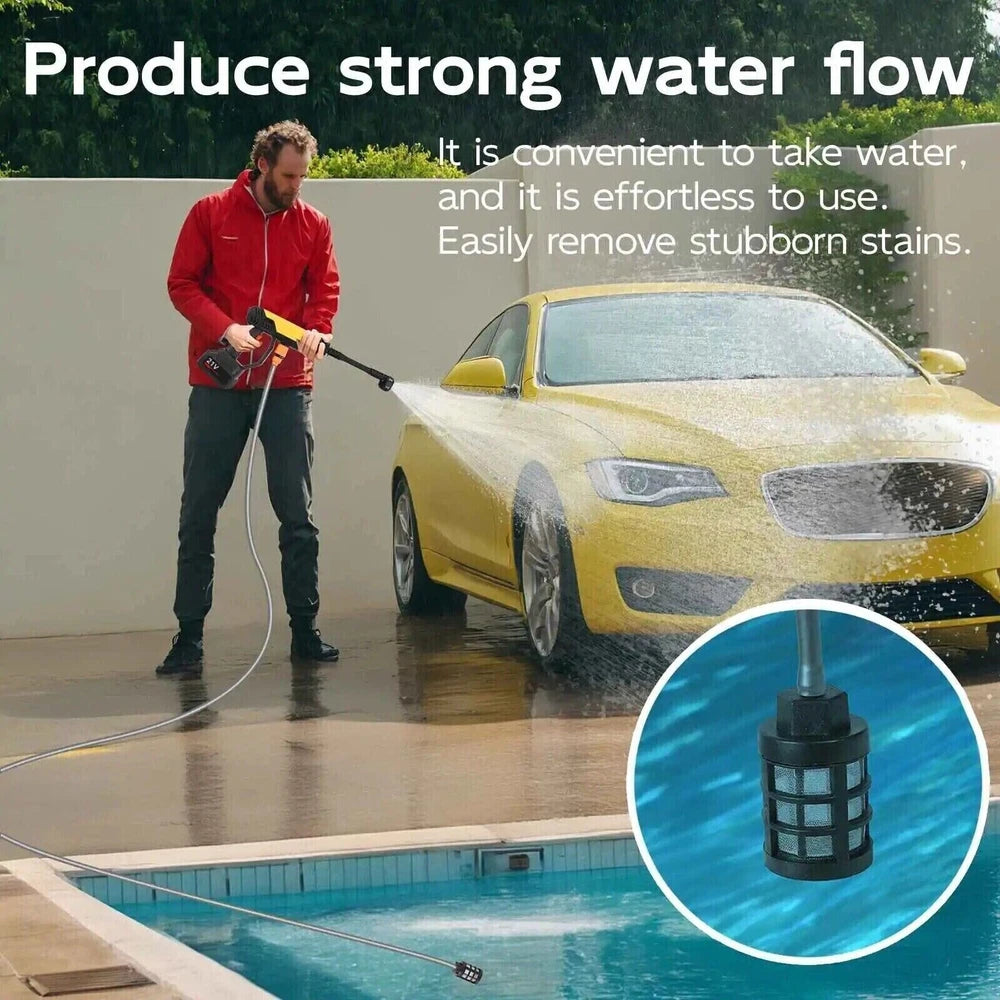 Portable Cordless Car High Pressure Washer Jet Water Wash Cleaner Gun+2 Battery