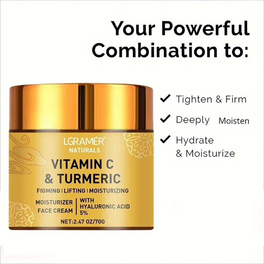 Turmeric Vitamin C Face Cream with Retinol – Moisturizing & Brightening