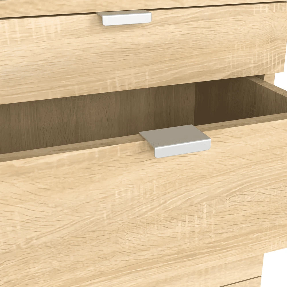 Modern 3 Drawers Bedside Table with Shelf Nightstand Bedroom Furniture Storage