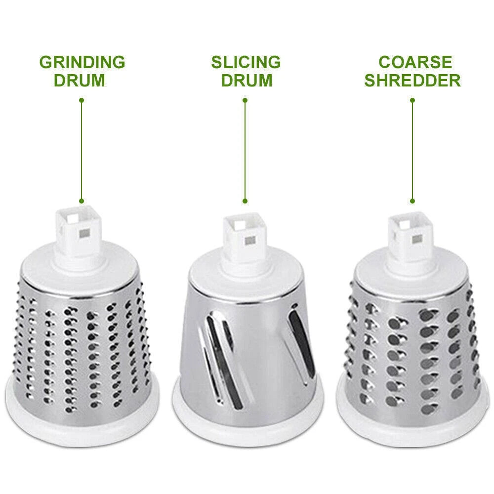 3 In 1 Rotary Food Slicer Chopper Cheese Grater Fruit Vegetable Shredder Cutter