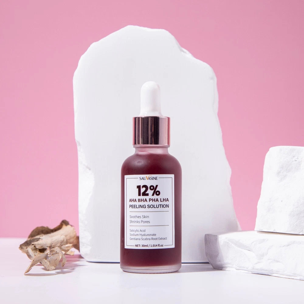 12% AHA BHA PHA LHA Peeling Solution Serum Brighen skin tone & Moisturise 30ml