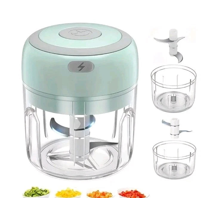 Portable Mini Food Chopper Blender 250ml Wireless USB 3-Blade Processor