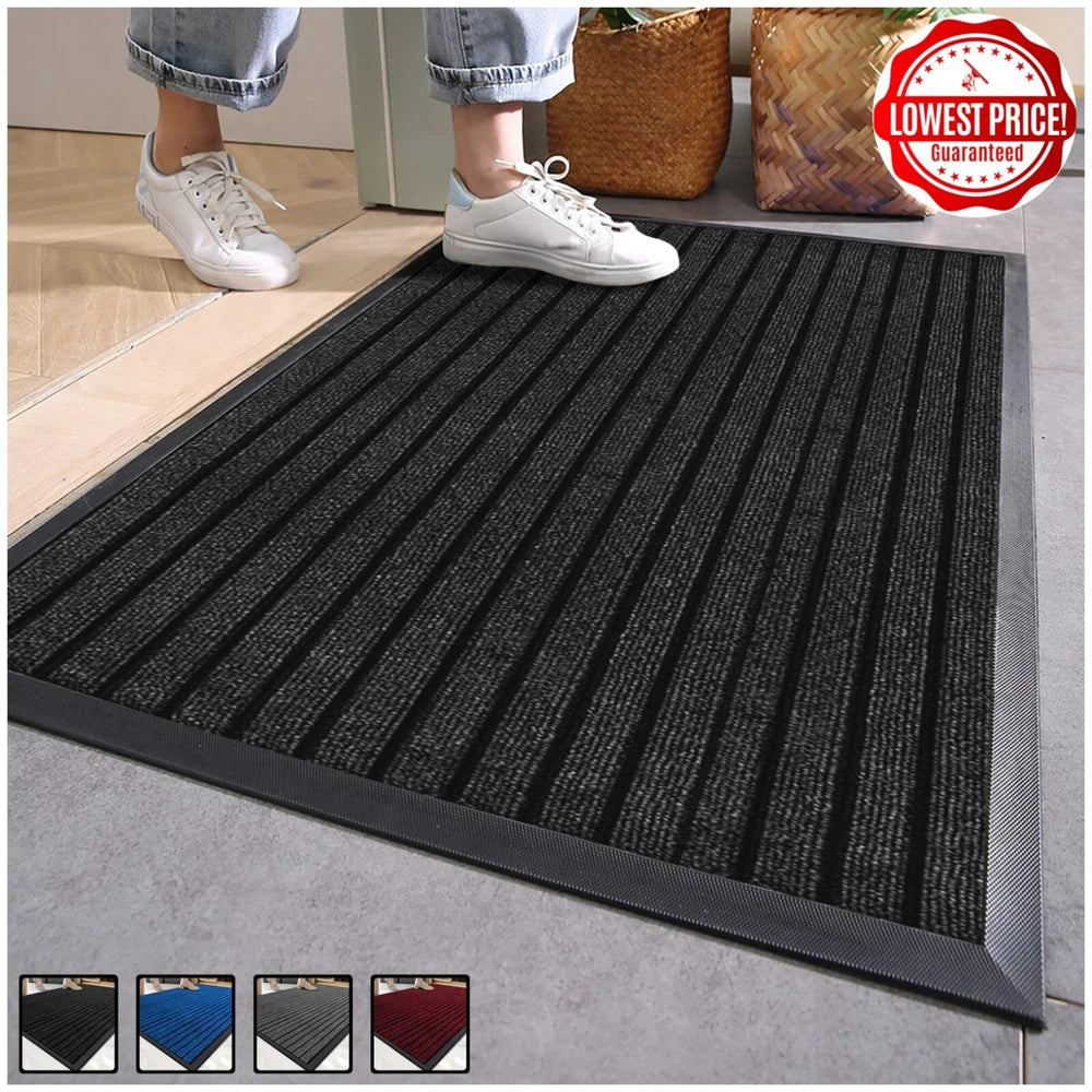 Door Mats Indoor Washable Dirt Trappers Non Slip Heavy Duty Entrance Runner Rug