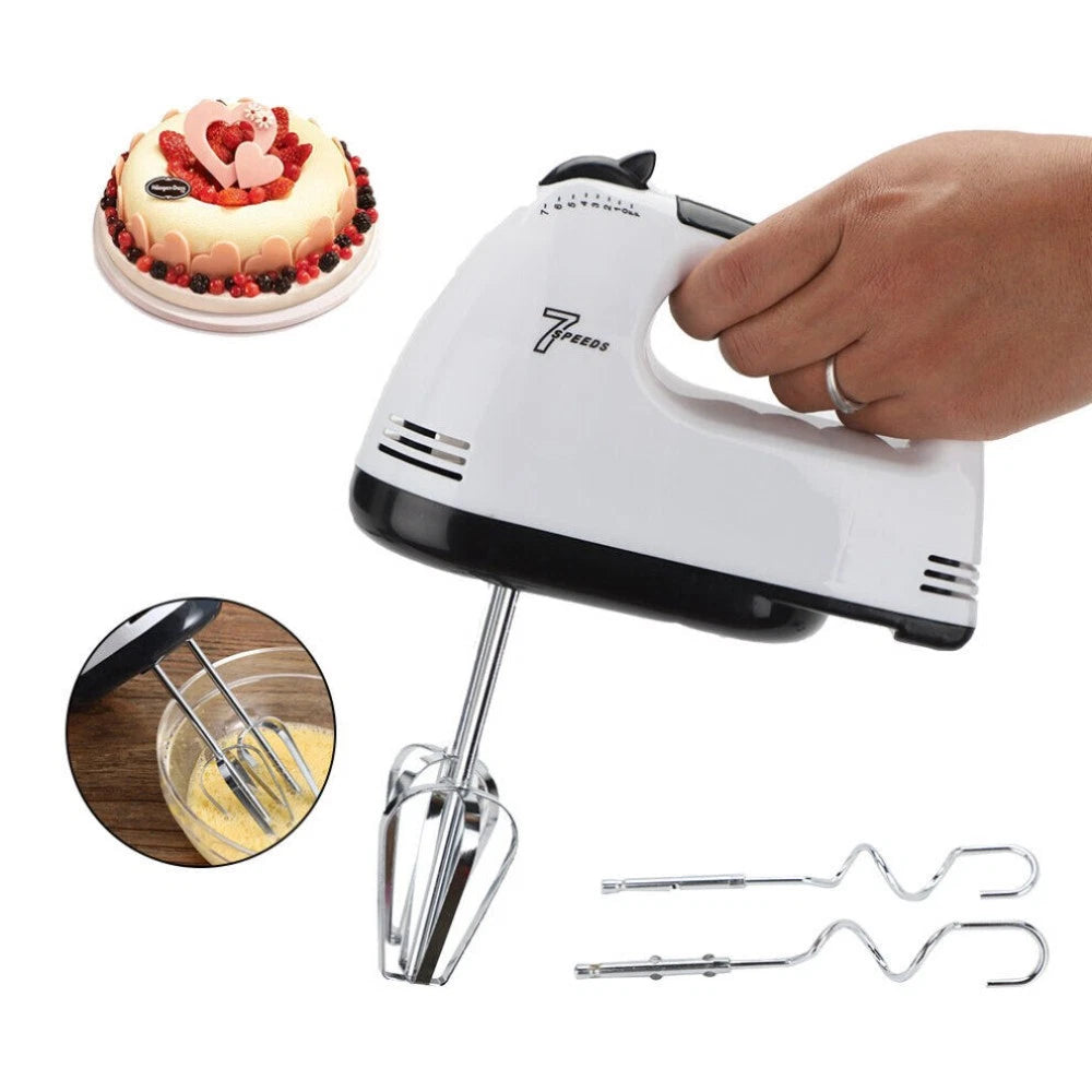 7 Speed Electric Hand Held Mixer Electronic Handheld Whisk Food Blender Cake cz