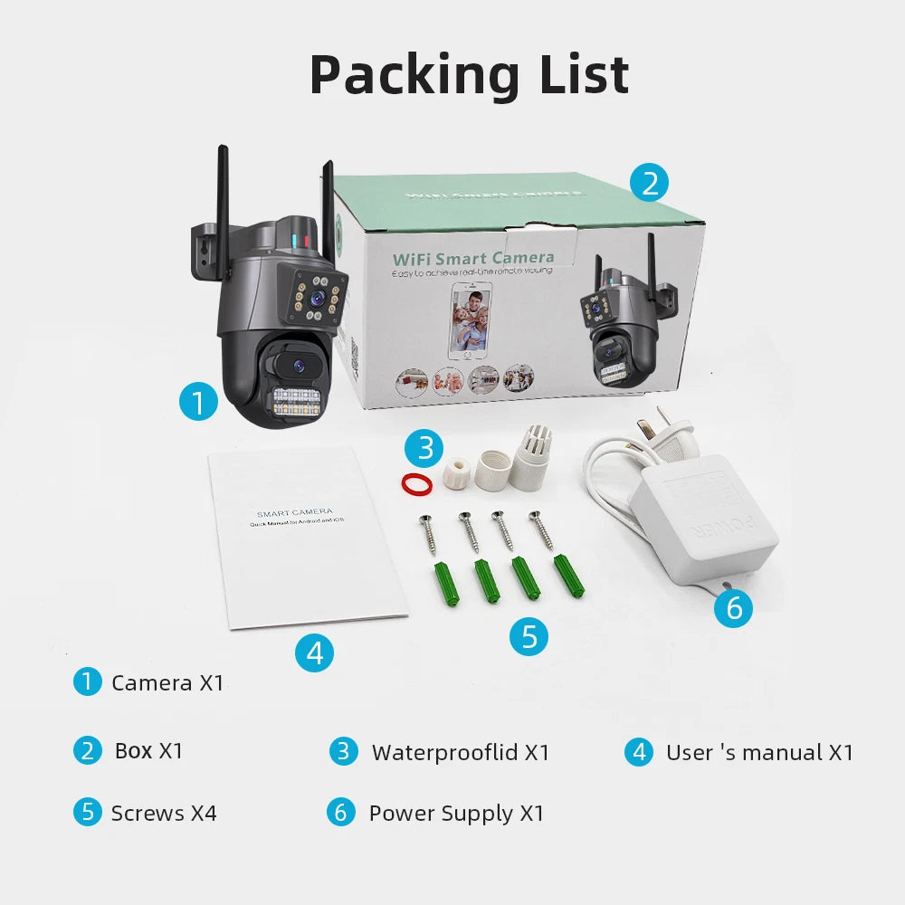 8MP 4K Wireless IP Camera WIFI Outdoor CCTV PTZ Smart Home Security IR Cam IP66