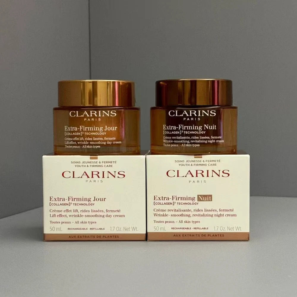 New Clarins Extra-Firming Day Night Cream Visibly Lift Firm (50mlx2)