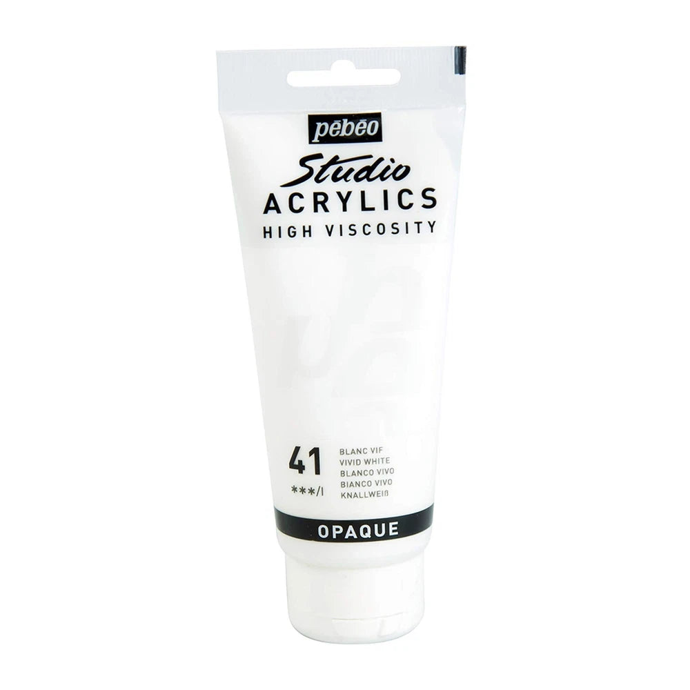 Pebeo 831-041 100 ml Studio Acrylic Paint; Vivid White