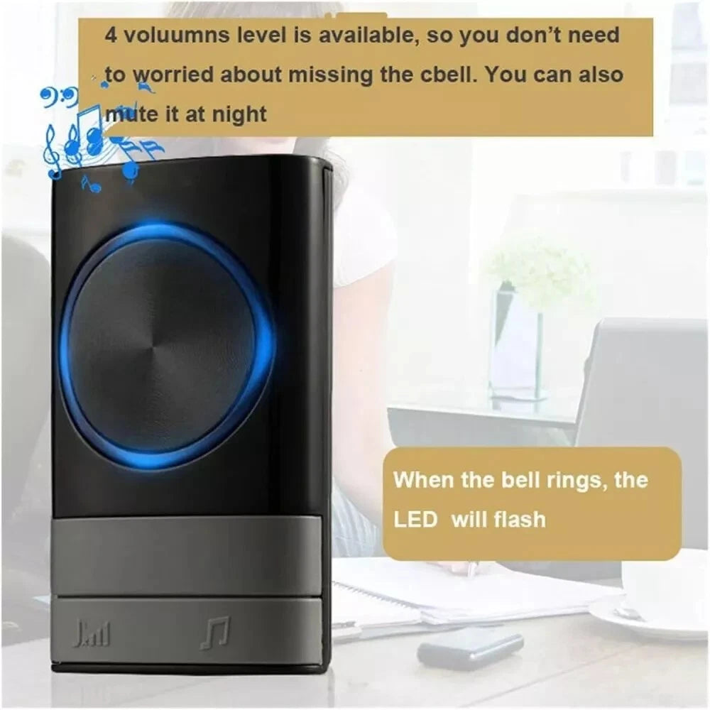 Wireless Door Bells Waterproof 1000ft Long Range Plug in Home Cordless Doorbell