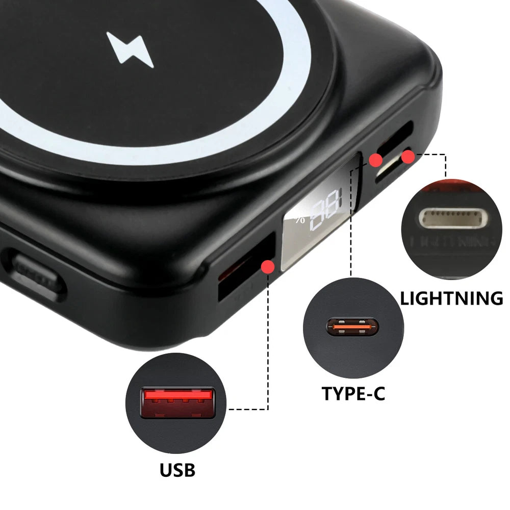 9000000mAh Power Bank Magsafe Magnetic USB Fast Charger Battery Pack  for Phone