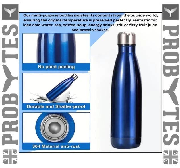 Stainless Steel Water Bottle Double Wall Vacuum Insulated Thermal Flask Sports