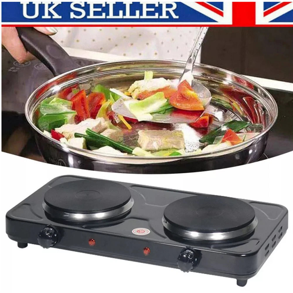 Double Electric Hot Plate Portable Table Top Cooker Hob RV Picnic Camping Stove