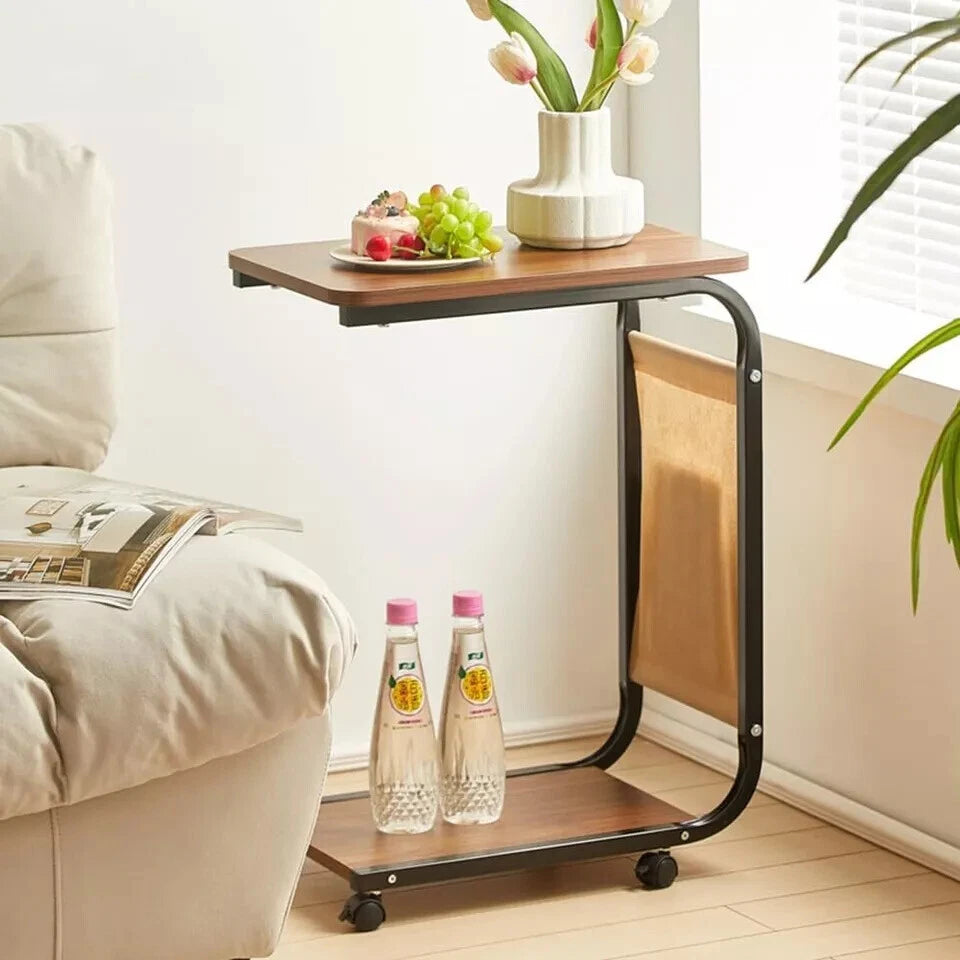 Side Table C Shaped for Sofa Coffee End Tables for Living Room Bedside Tables UK