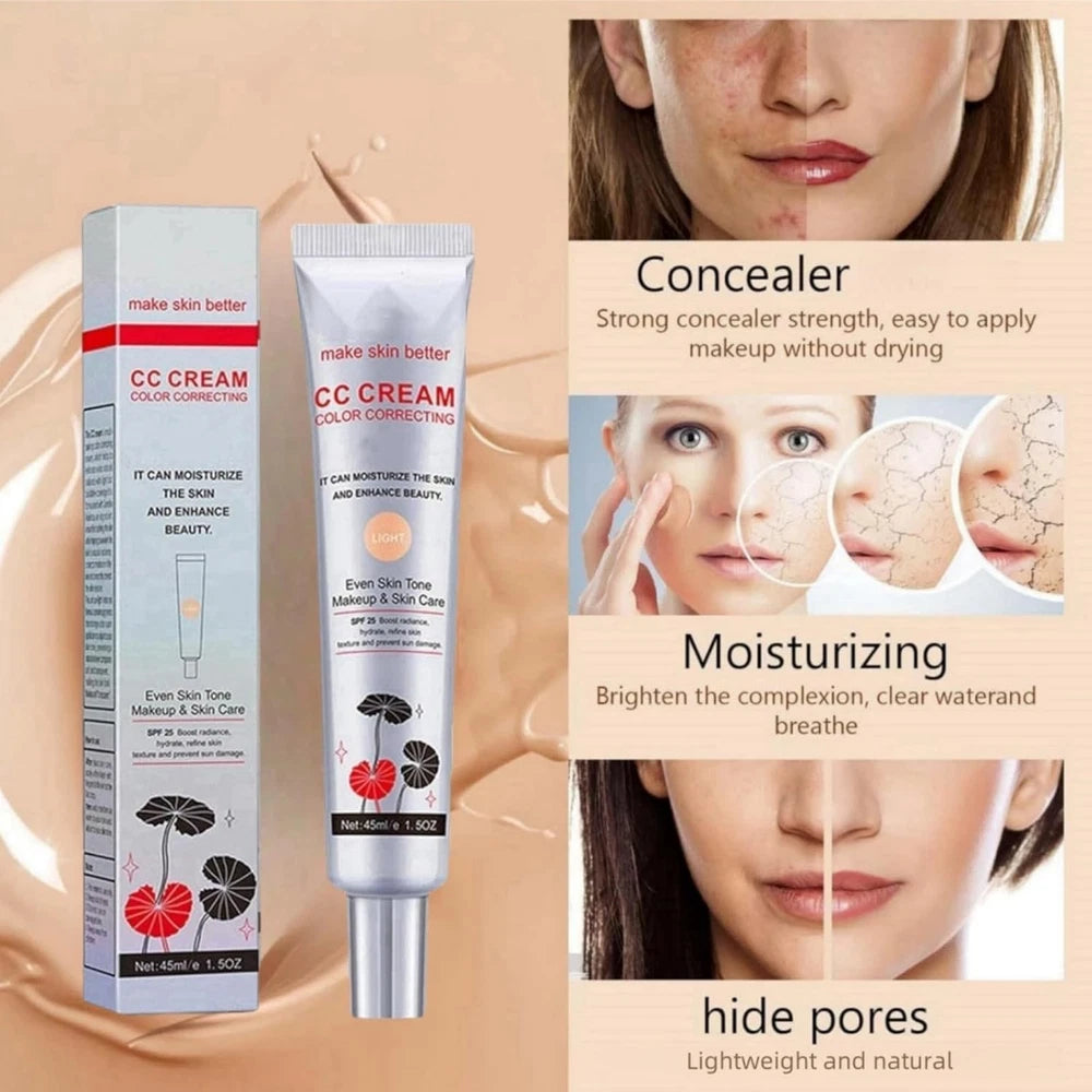 Korean CC Cream Foundation - Colour Changing, Tinted Moisturiser for Mature Ski