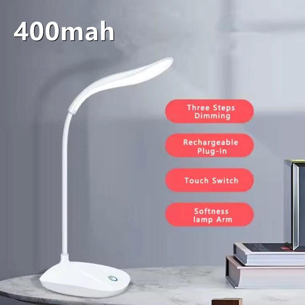 LED Flexible Touch Desk USB Rechargeable Light Bedside Reading Lamp Dimmable