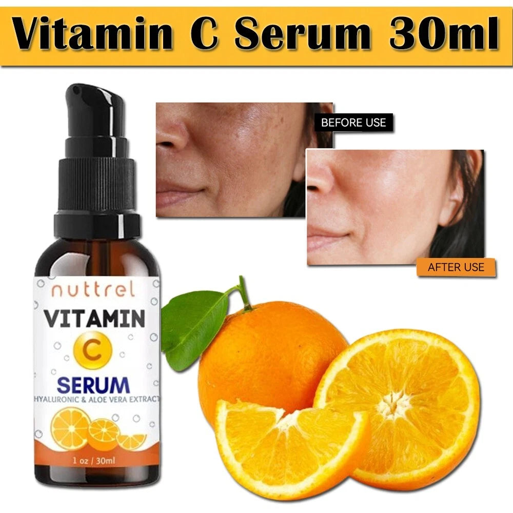 Vitamin C Serum for Face with Hyaluronic Acid Vitamin E Best Skin Anti-Aging 1oz