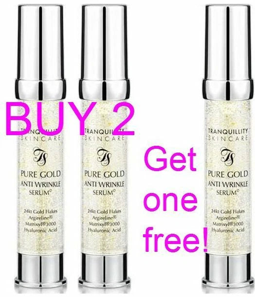 Buy 2 Get 1 FREE! 24k Gold Matrixyl Argireline Peptide Anti Wrinkle Serum