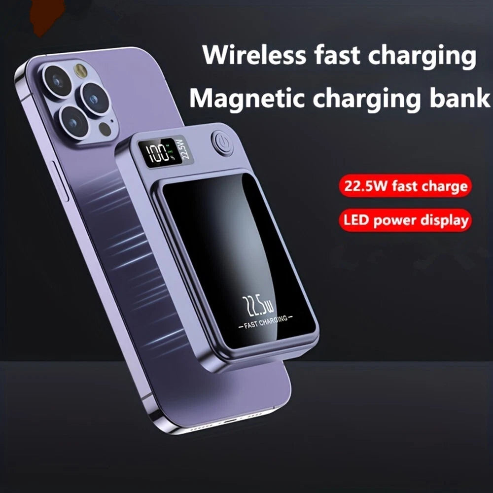 3000000mAh Power Bank Magnetic Battery Pack Wireless Charger for iPhone 15/14/13