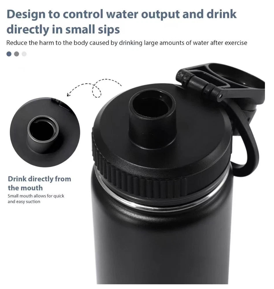 1.2L Water Flask Bottle Stainless Steel Double Wall Vacuum Insulated Thermal