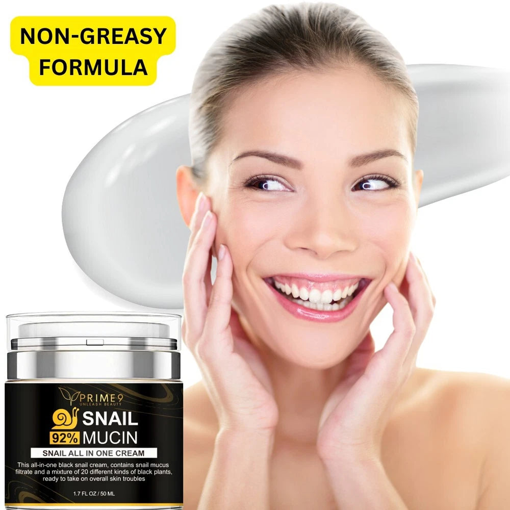 Prime9 Face Moisturiser with Snail Mucin Extract, All in One Snail Repair Cream.
