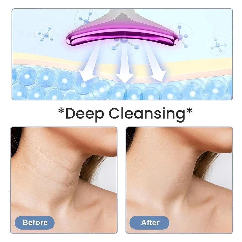 7 Colours Neck Face Lifting Massager Skin Tighten Device LED Anti Beauty Wrinkle