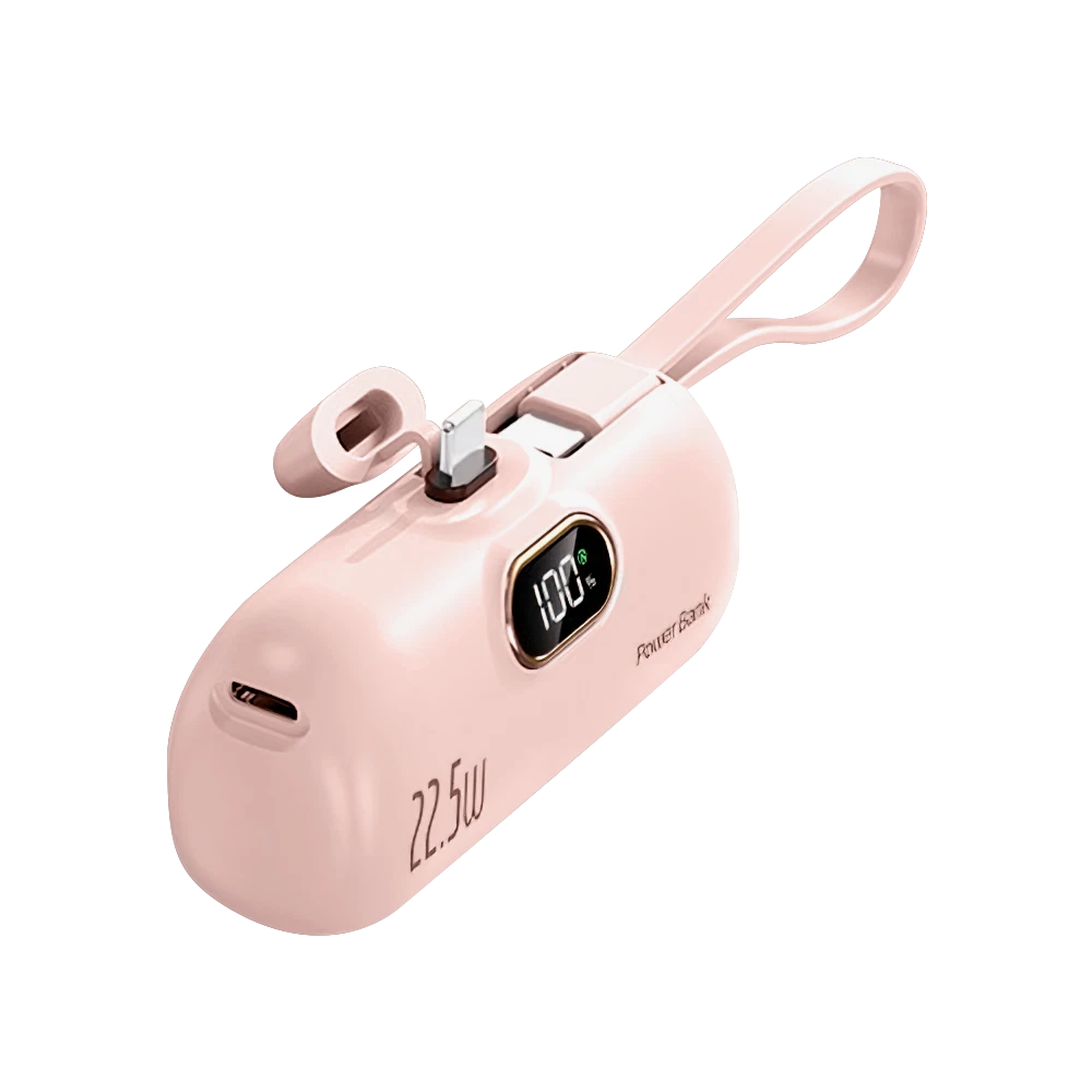 Mini Power Bank Portable 8000mAh Fast Charger USB-C & iPhone Dual Connector NEW