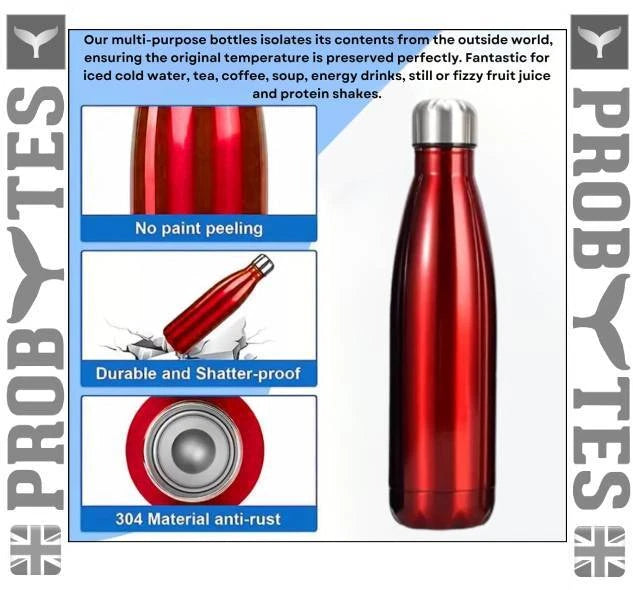 Stainless Steel Water Bottle Double Wall Vacuum Insulated Thermal Flask Sports