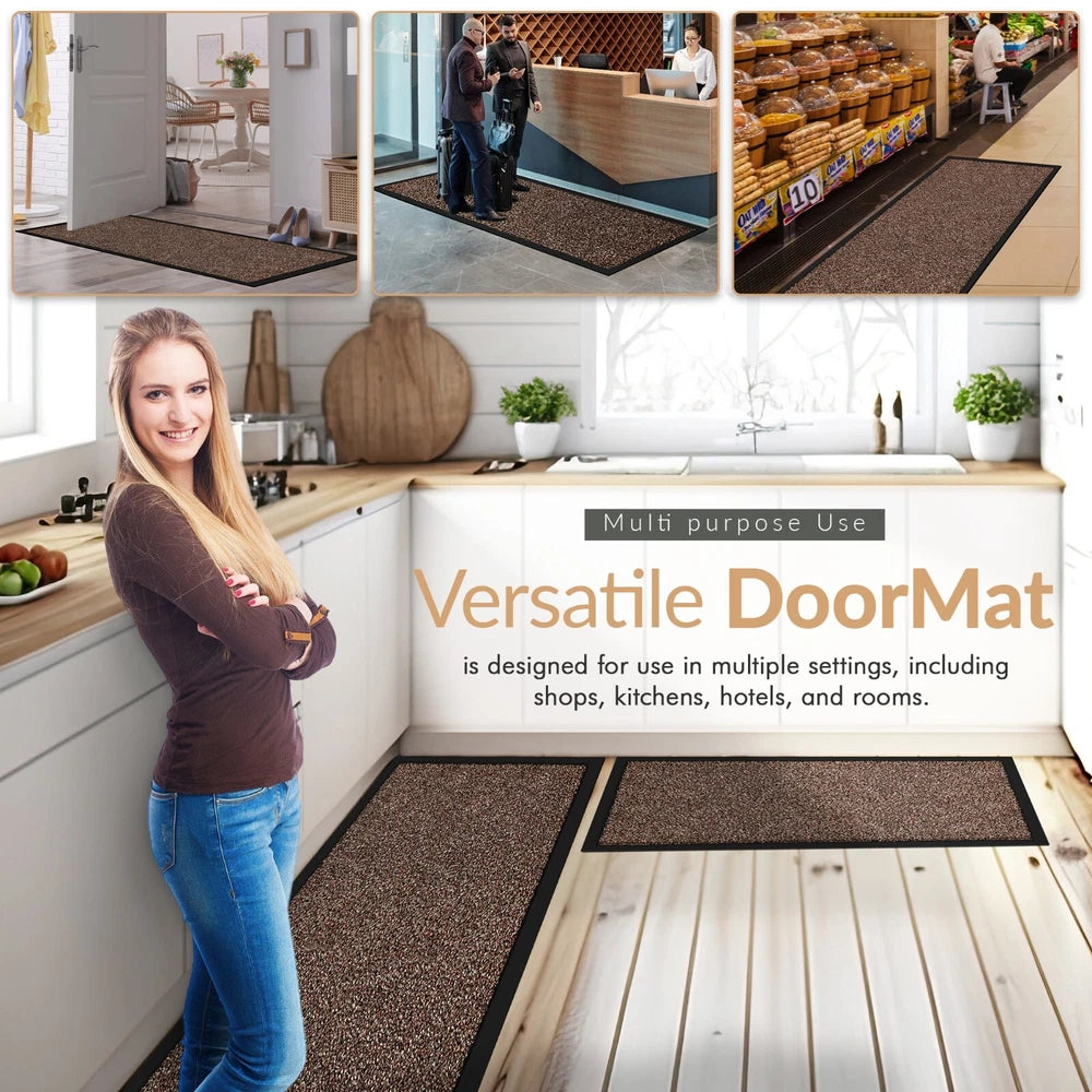 Barrier Mat Entrance Door Mat Heavy Duty Non Slip Dirt Trapper Rubber Back Rugs