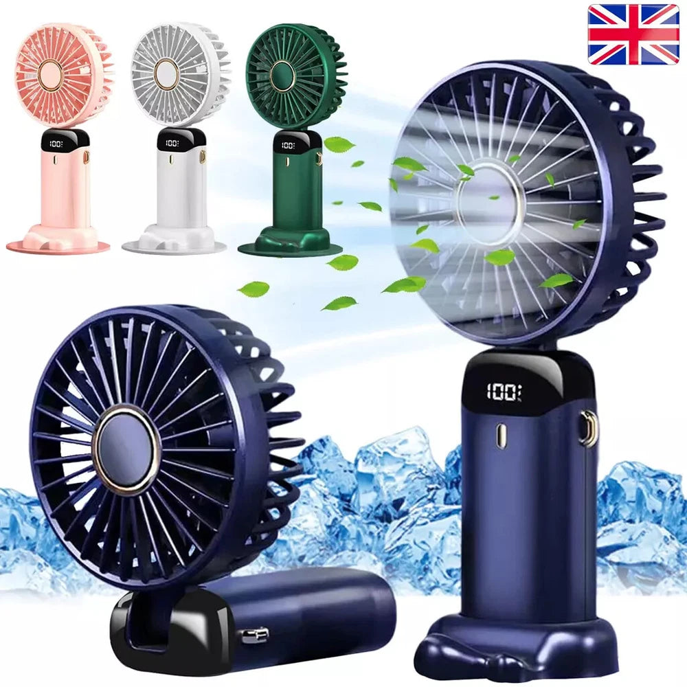 USB Rechargeable Mini Hand-held Fan Portable Folding Desk Fan Cooler Cooling