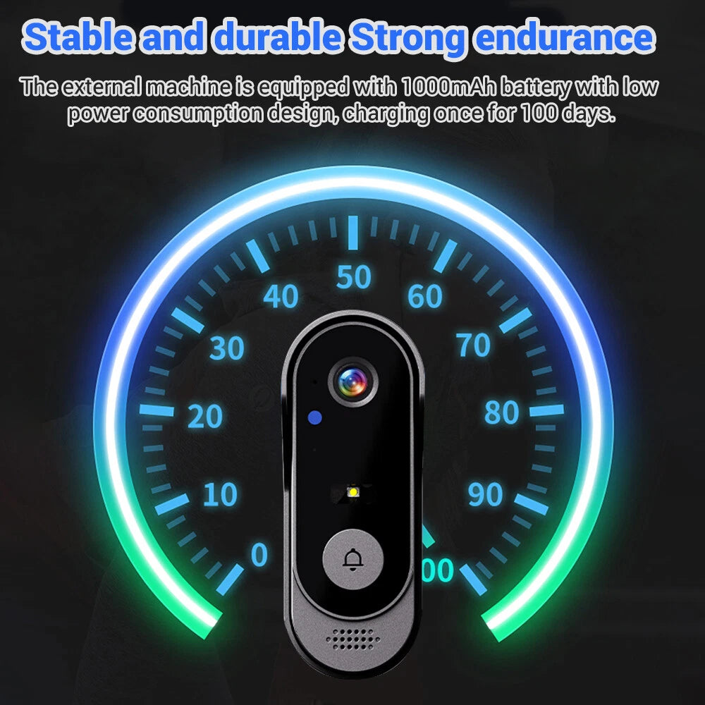 Smart Wireless Video Doorbell Security Streaming Camera Door Bell Intercom HD