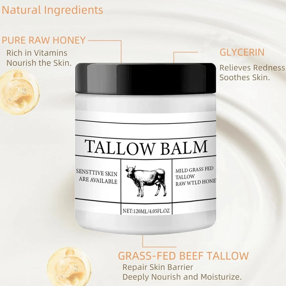 Grass Fed Beef Tallow Skin Care,Tallow Face Cream,Beef Tallow Moisturiser,Grass-