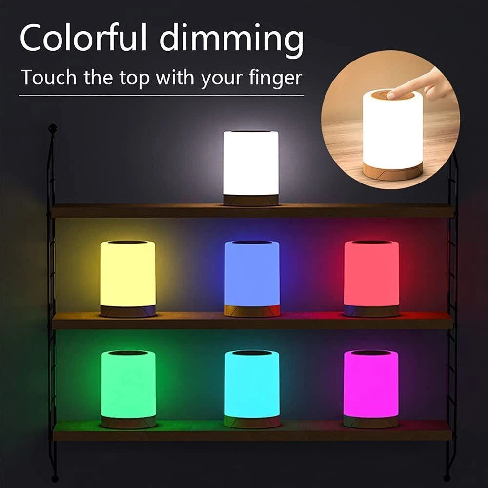 Night Light LED Touch Bedside Table Lamp Multi-Color Dimmable Zlpprfblufltosoahz