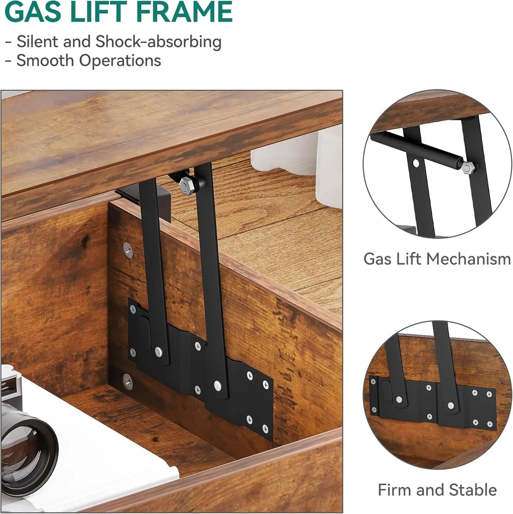 Coffee Table With Storage Lift Top Up Drawer Shelf Wooden Living Room Furniture