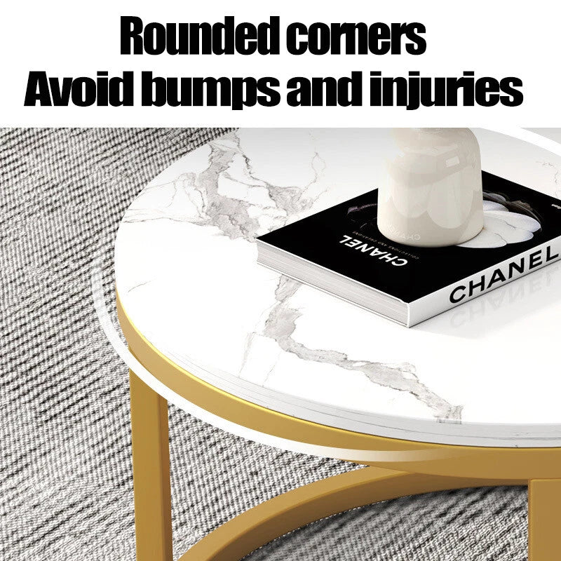 Nesting Coffee Tables Set of 2 Round Stacking Sofa Side Tables Bed/Living Room