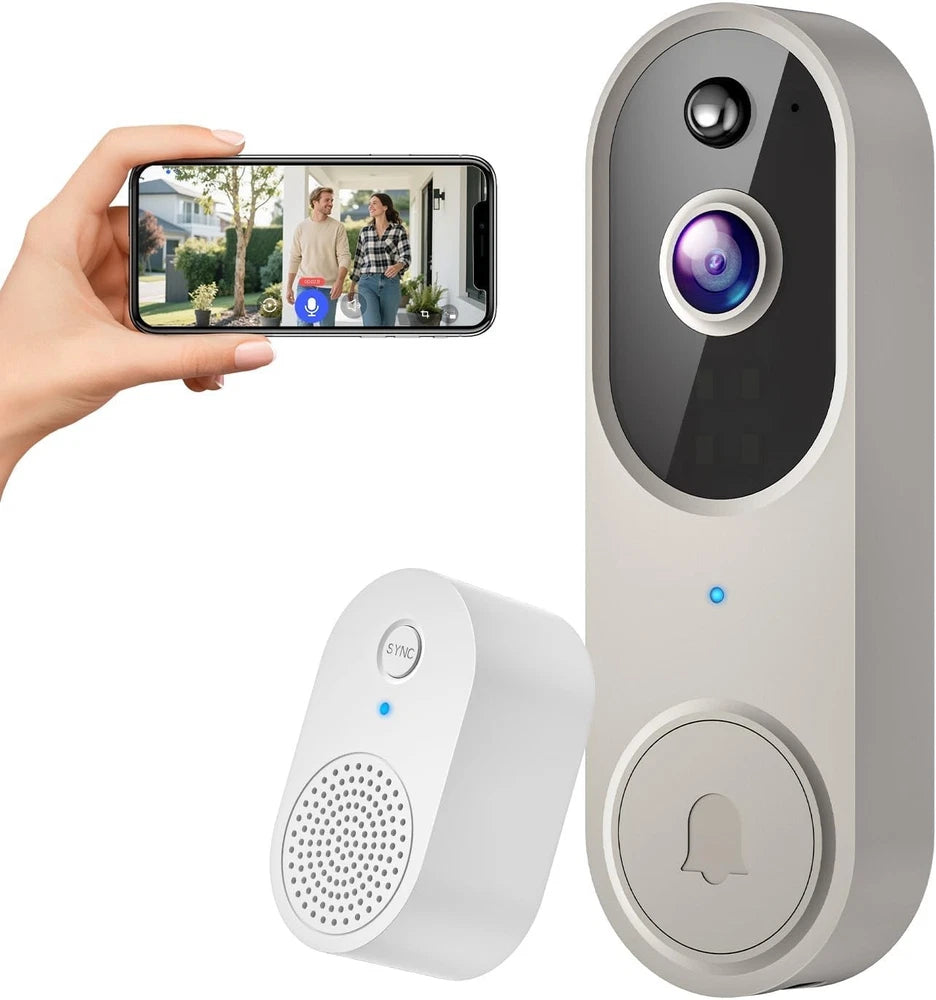 Wireless Smart Video Doorbell Camera Indoor Outdoor Surveillance Human Detection