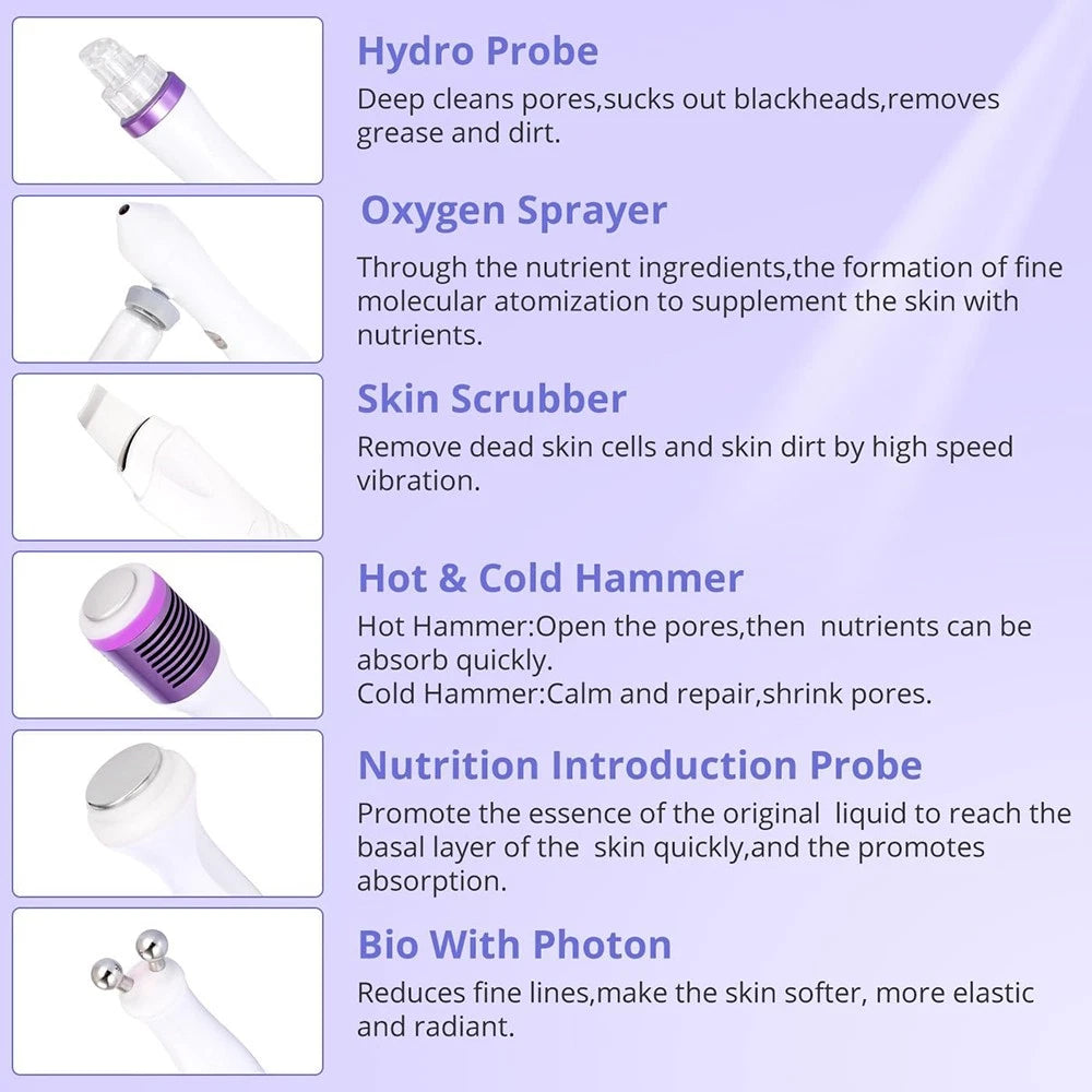 6 in1 Hydra Spa Water Facial Cleaner Aqua Peel Hydro Dermabrasion Beauty Machine