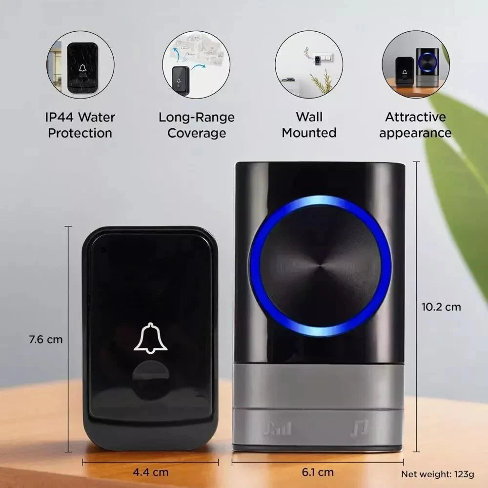 Wireless Door Bells Waterproof 1000ft Long Range Plug in Home Cordless Doorbell