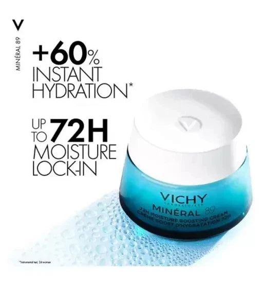 Vichy Mineral 89 72H Moisture Boosting Cream Fragnance Free- 50ml Brand New