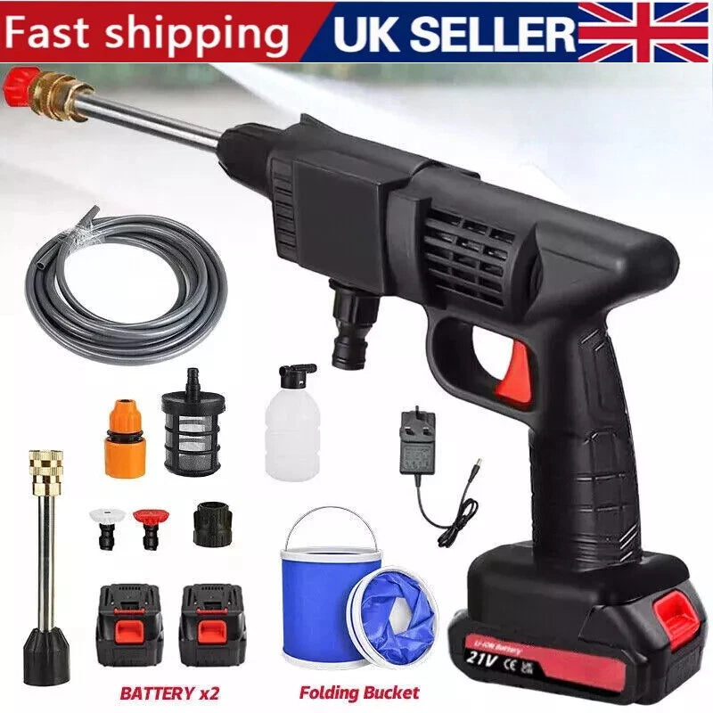 Portable Cordless Car High Pressure Washer Jet Water Wash Cleaner Gun + Battery