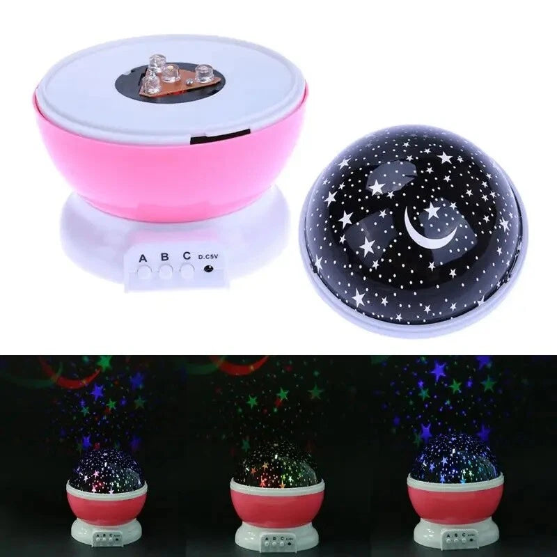 Starry Night Light Projector Star Sky Moon Lamp Kids Bedroom lights Rotating LED