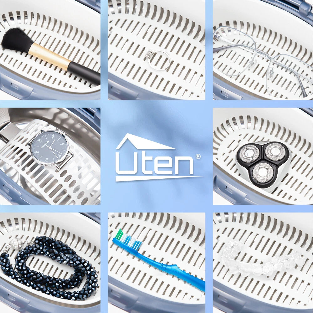 Uten 600ml Ultrasonic Cleaner Timer Watch Jewellery Cleaning Machine With Basket