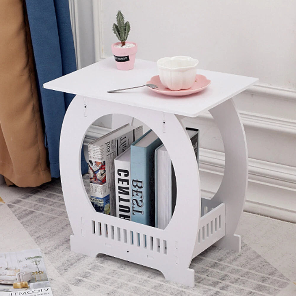 Small Bedside Table Cabinet Side End Coffee Tea Table Nightstand Storage Shelf