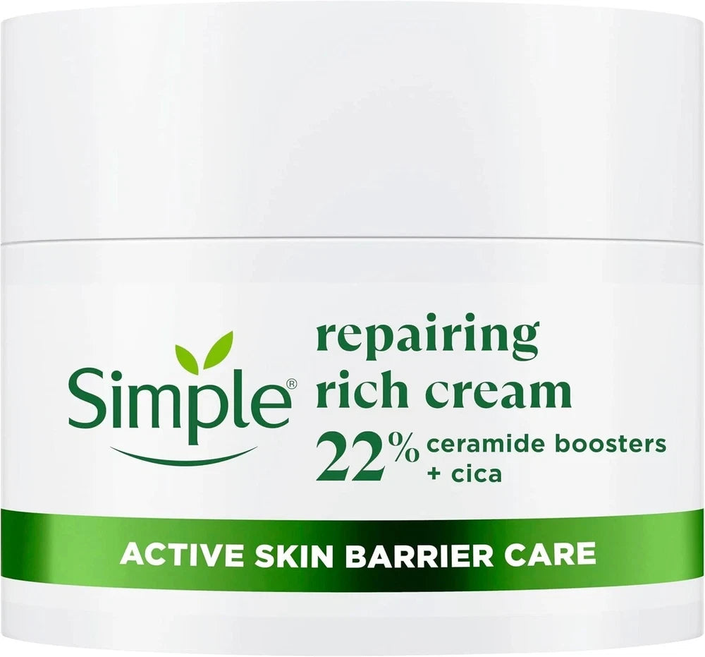 Simple Repairing Rich Face Cream Facial Moisturiser with 22% Ceramide Boosters