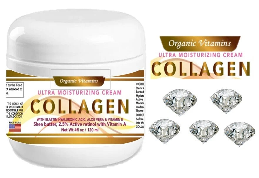 COLLAGEN & ELASTIN CREAM Smooth Supple Moisture Skin Face Anti Aging Wrinkle 4oz